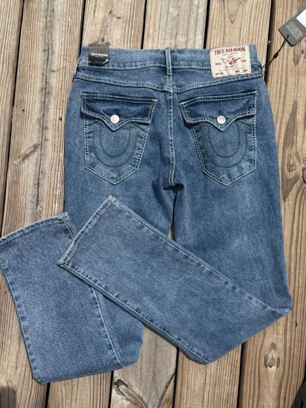 True Religion Ricky Big T Flap Jeans 30x34 Y2K Relaxed Streetwear NWT 3869